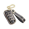 Keycare TPU Key Cover Compatible for Scorpio-N, TUV 300 Plus, XUV 300, XUV400, XUV700, Marazzo, Bolero 2020, Scorpio, Thar Flip Key | TP09 Gold Black
